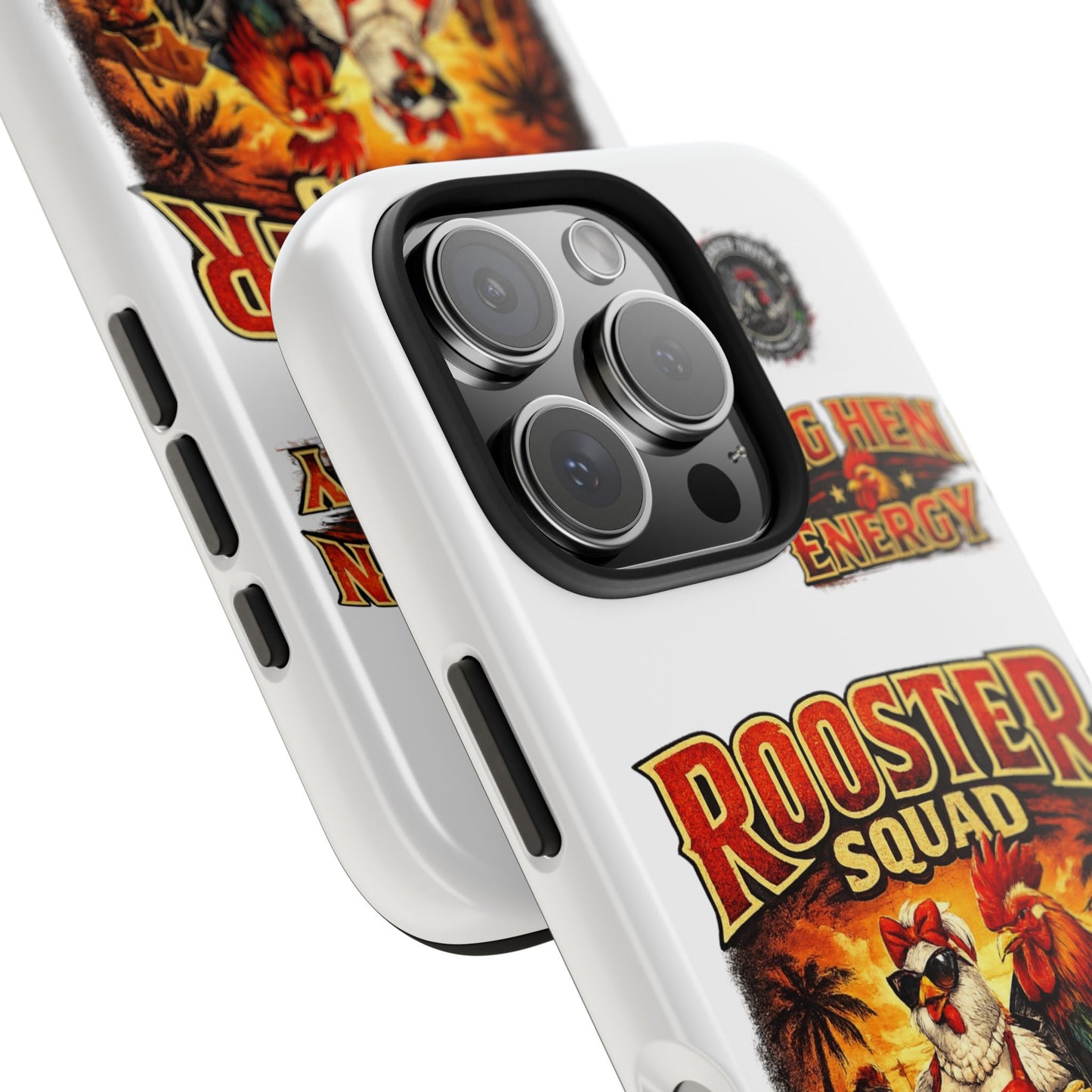 Rooster Squad Tough Phone Case – "Big Hen Energy" Retro Chicken Couple Design