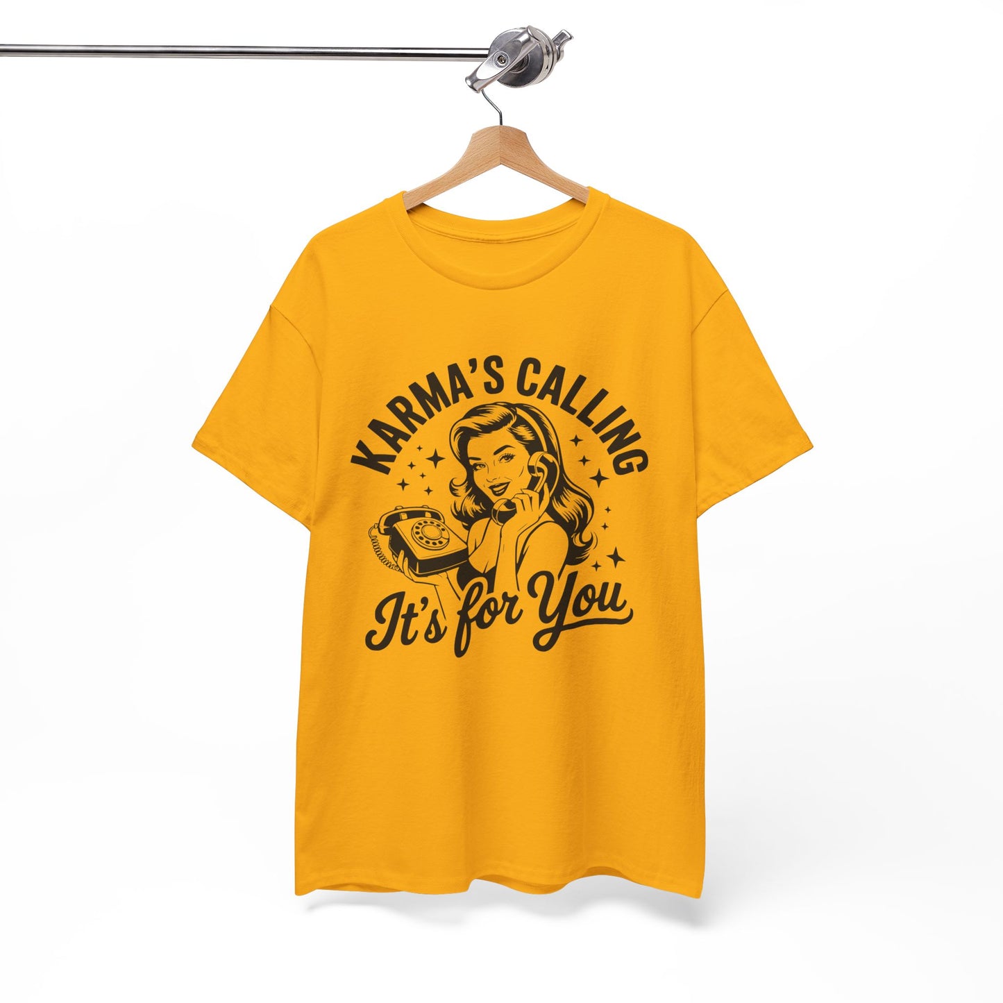 T‑Shirt — “Karma’s Calling, It’s for You” Retro Graphic Tee