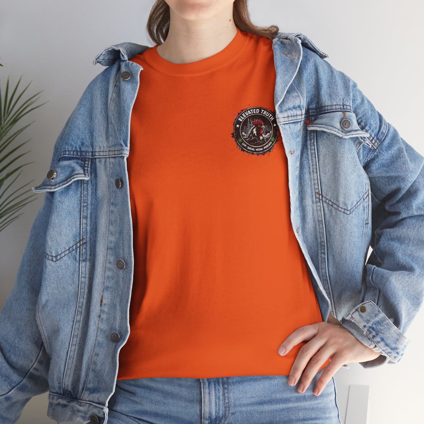 Rooster Squad Graphic Tee — Vintage Firefighter-Style Back Print