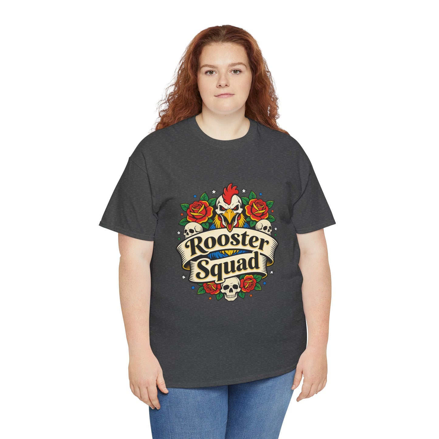 Rooster Squad T-Shirt — Vintage Tattoo Floral Rooster Tee