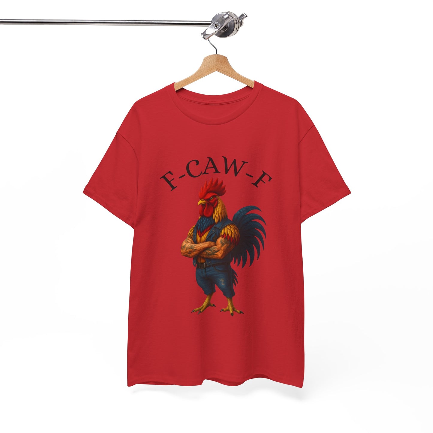 F-CAW-F Rooster Graphic Tee — Funny Rooster Illustration Shirt