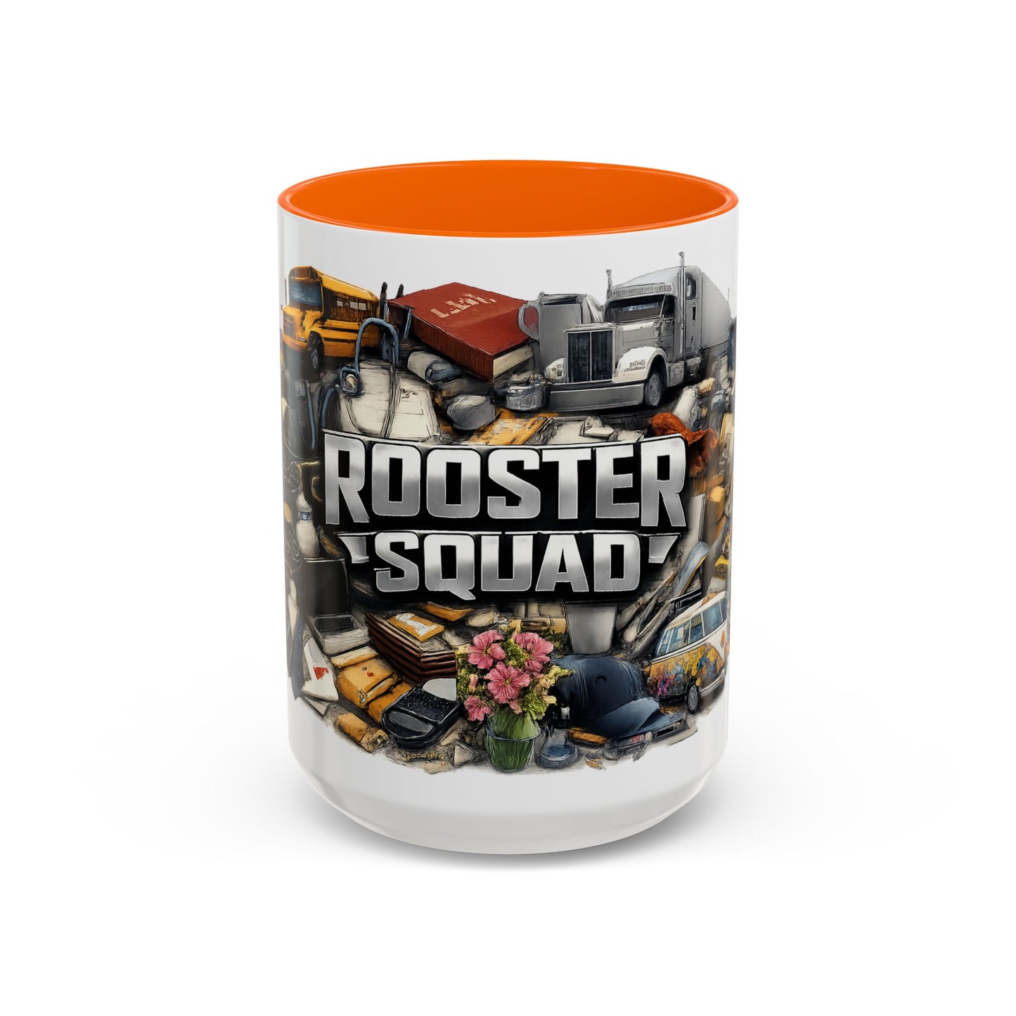 Rooster Squad Accent Coffee Mug — 'Rooster Squad, Loud and Proud' Bright Ceramic Mug