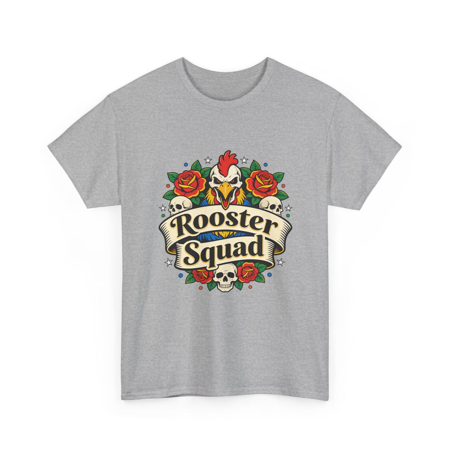 Rooster Squad T-Shirt — Vintage Tattoo Floral Rooster Tee