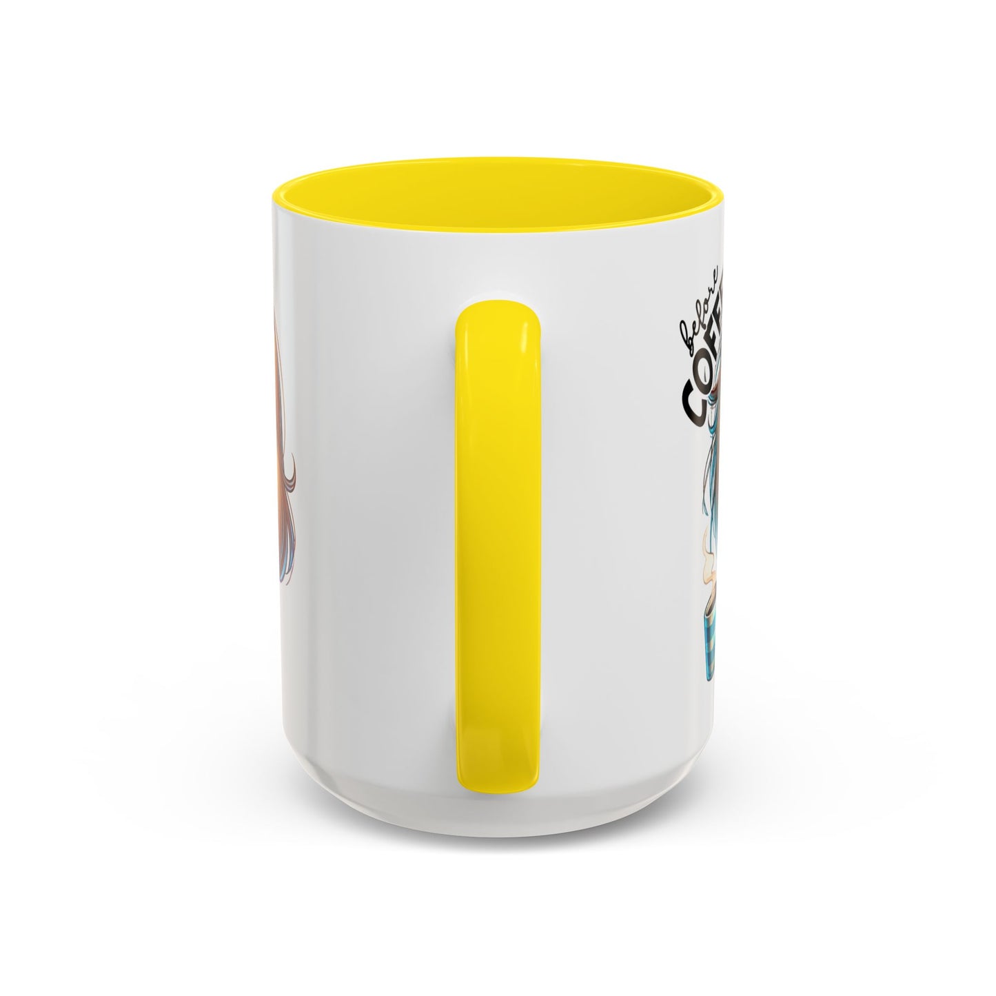 Accent Coffee Mug — Cute Blonde 'Fully Caffeinated' Coffee Lover Gift (11/15 oz)