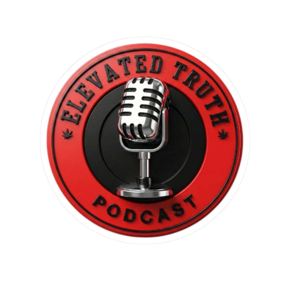 Podcast Logo Sticker — "Elevated Truth" Kiss-Cut Microphone Decal