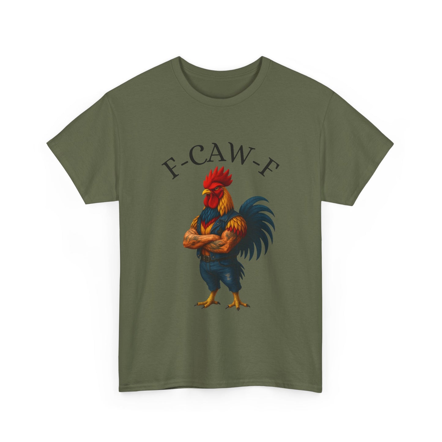 F-CAW-F Rooster Graphic Tee — Funny Rooster Illustration Shirt