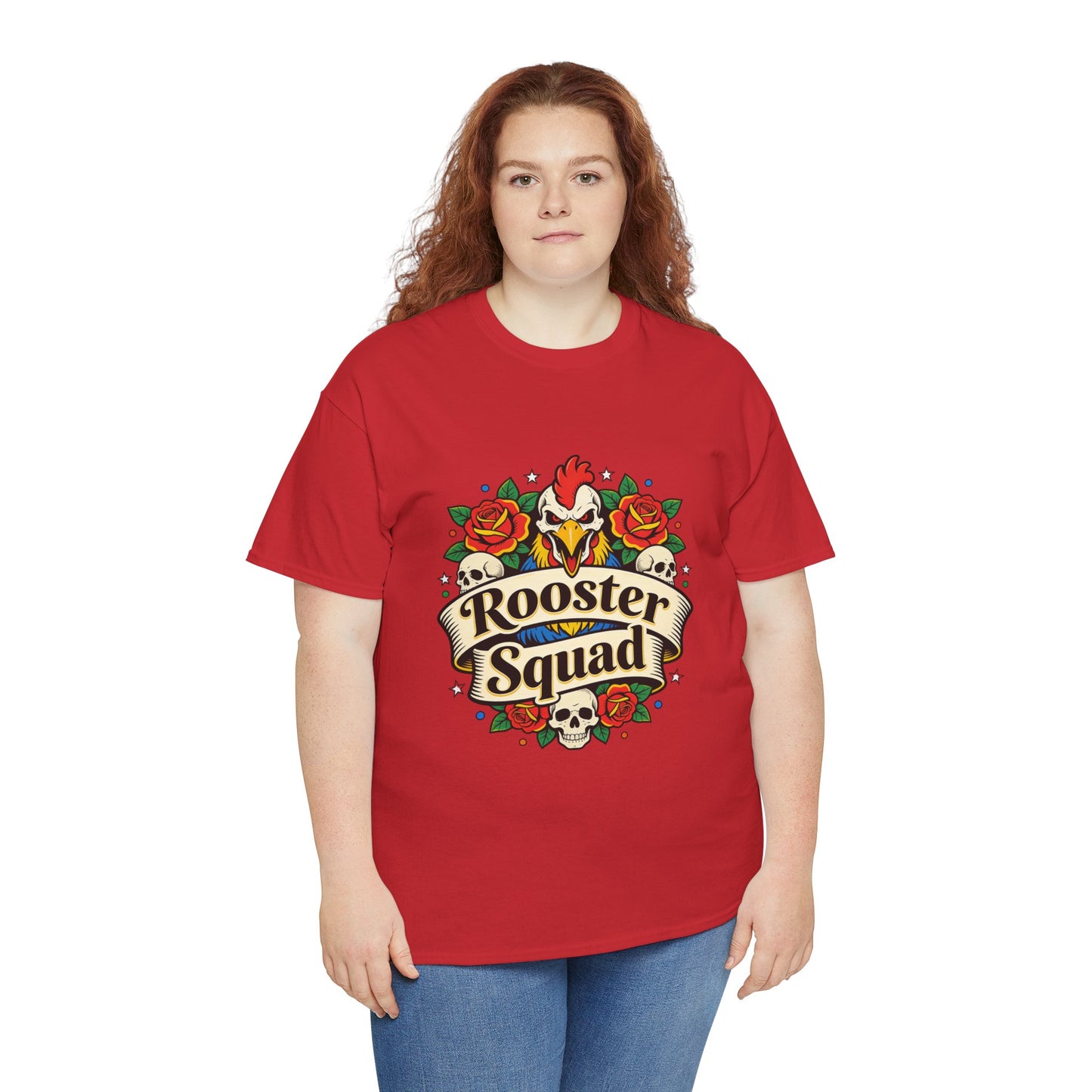 Rooster Squad T-Shirt — Vintage Tattoo Floral Rooster Tee