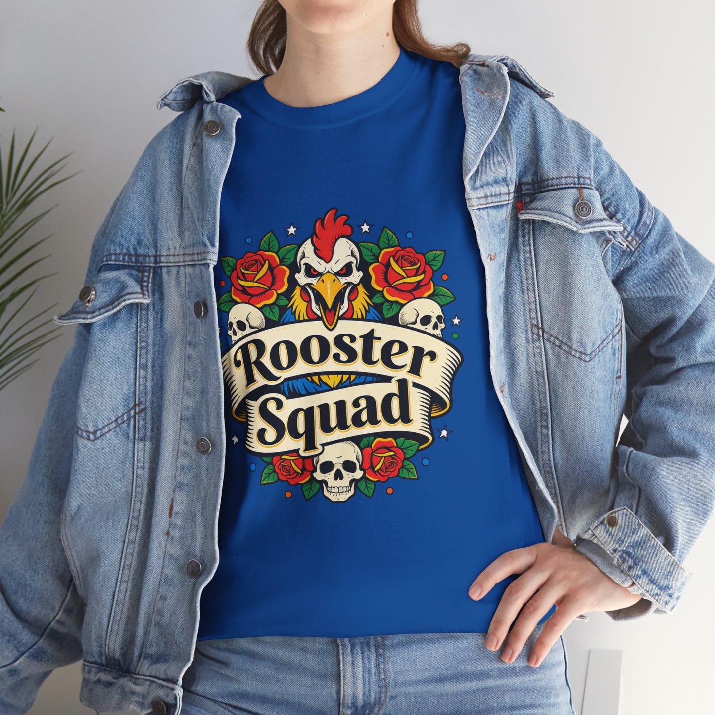 Rooster Squad T-Shirt — Vintage Tattoo Floral Rooster Tee