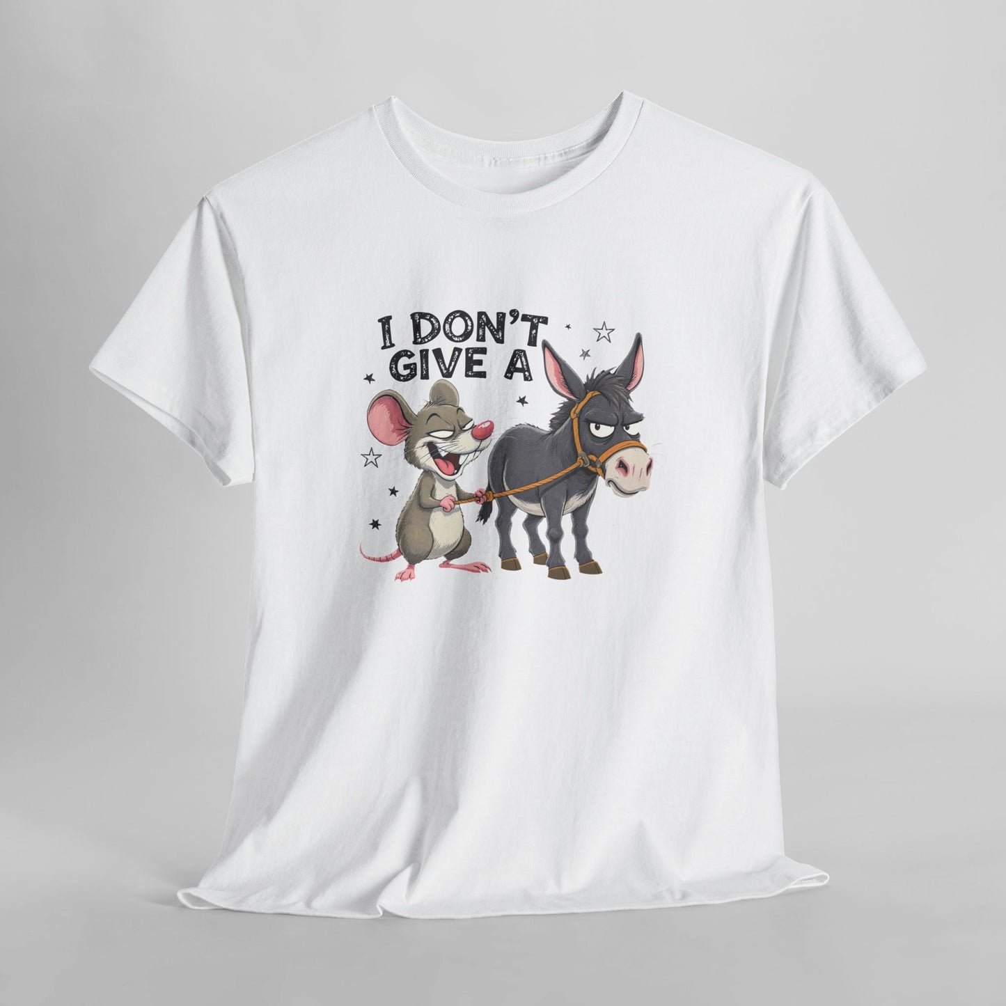I Don't Give A  Rat's Ass T-Shirt — Funny Donkey & Mouse Graphic Tee