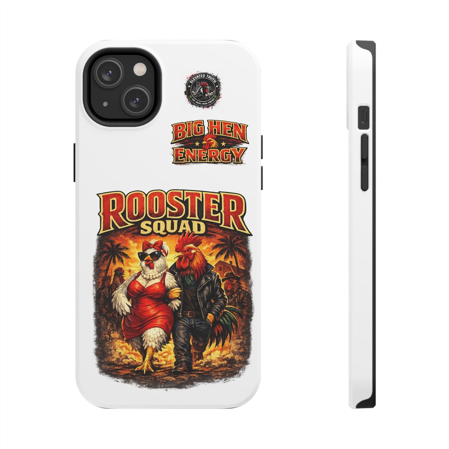 Rooster Squad Tough Phone Case – "Big Hen Energy" Retro Chicken Couple Design