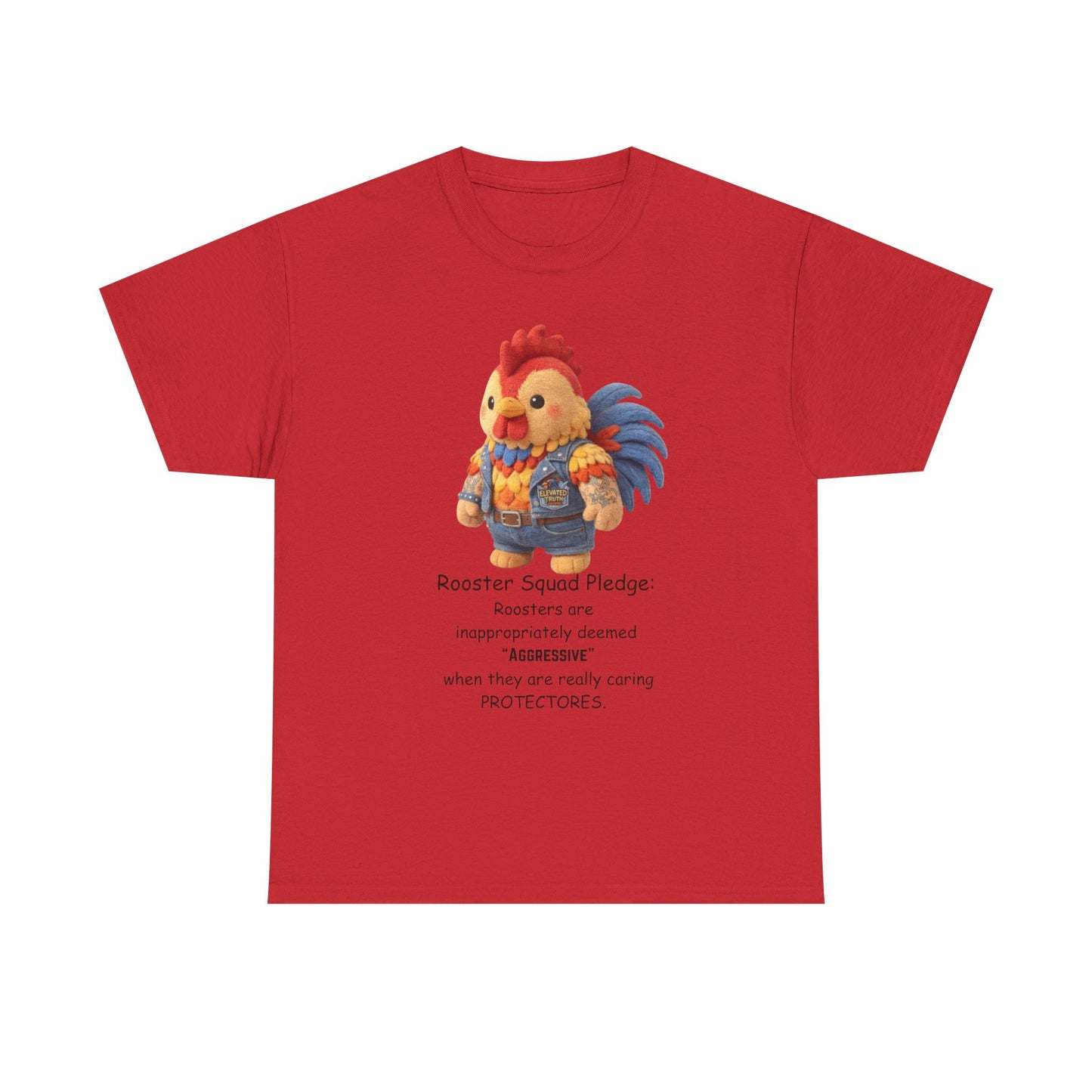 Rooster Squad Pledge T‑Shirt — Cute Protective Rooster Illustration Tee