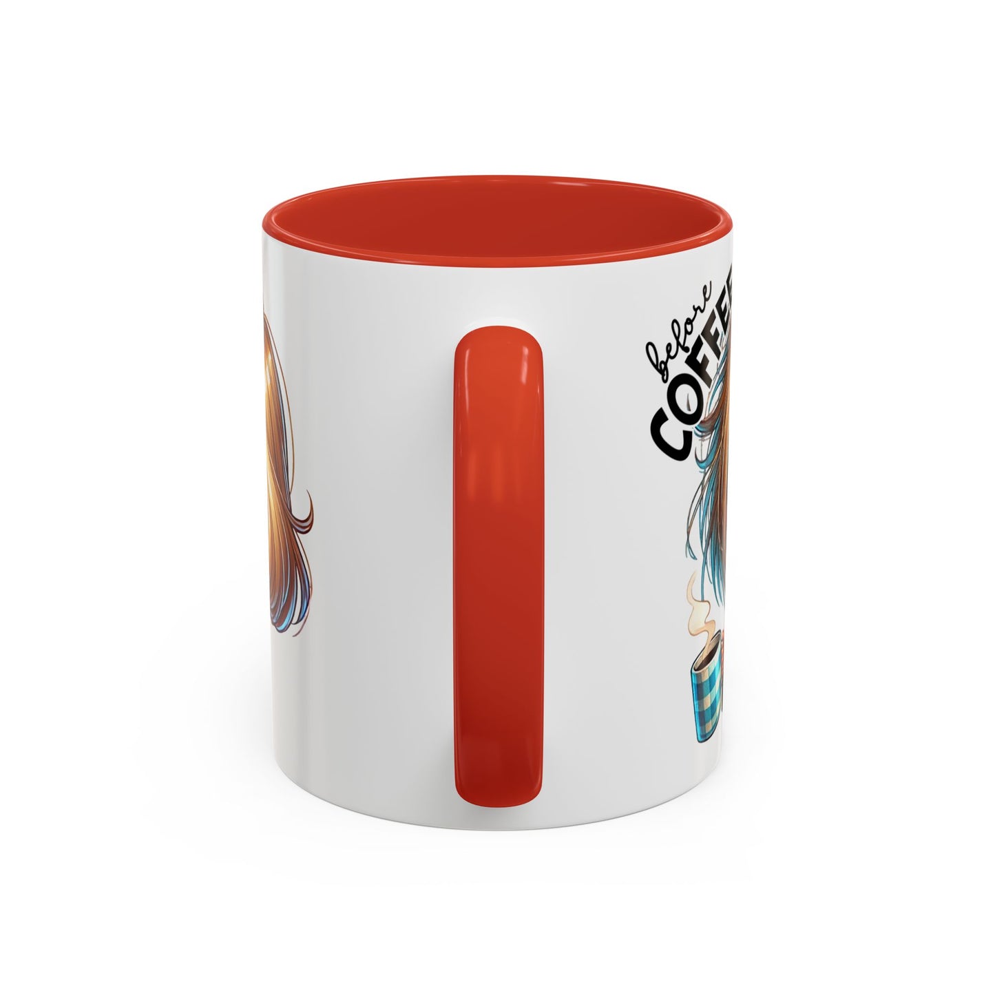 Accent Coffee Mug — Cute Blonde 'Fully Caffeinated' Coffee Lover Gift (11/15 oz)