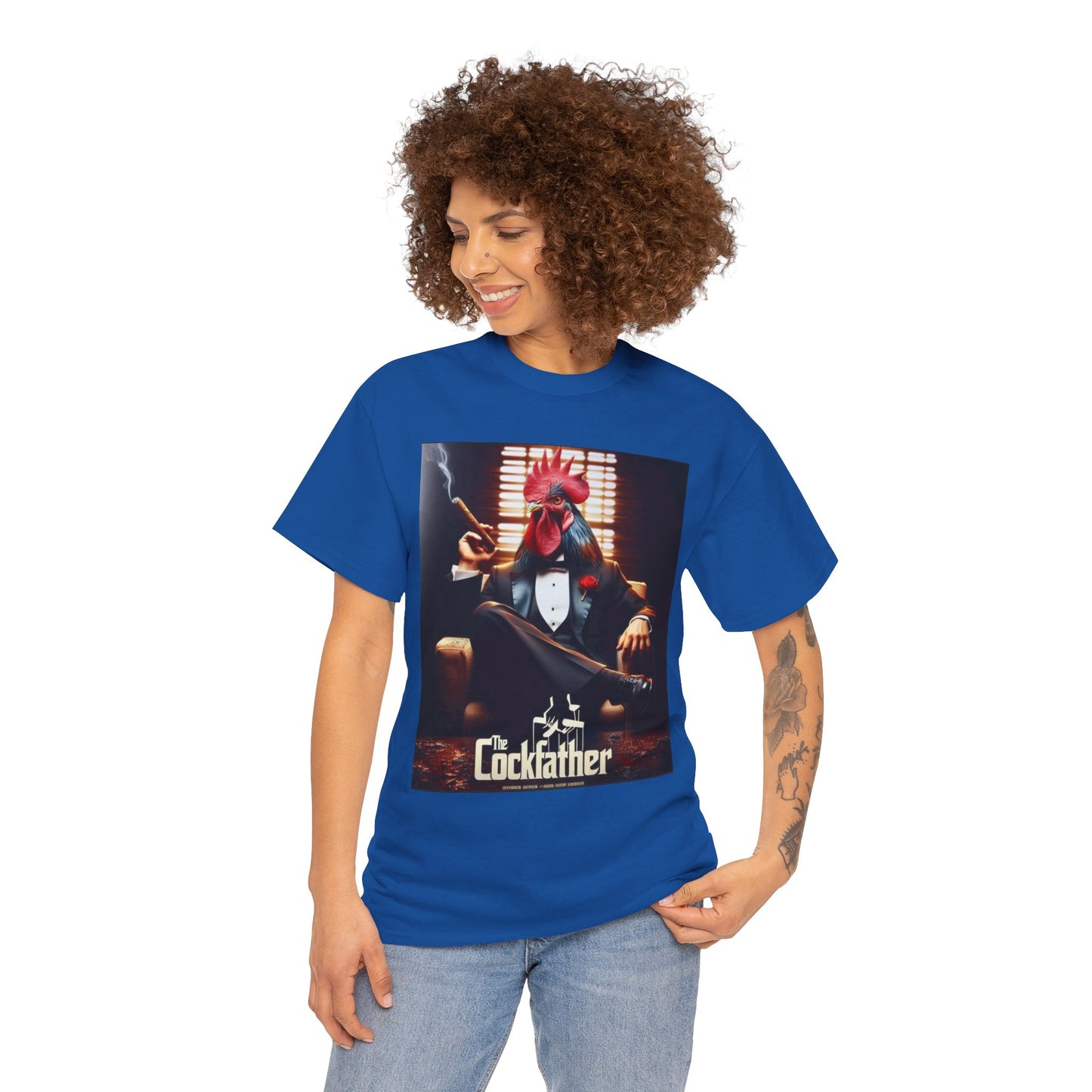 Cockfather Graphic Tee — Funny Rooster Mafia T-Shirt