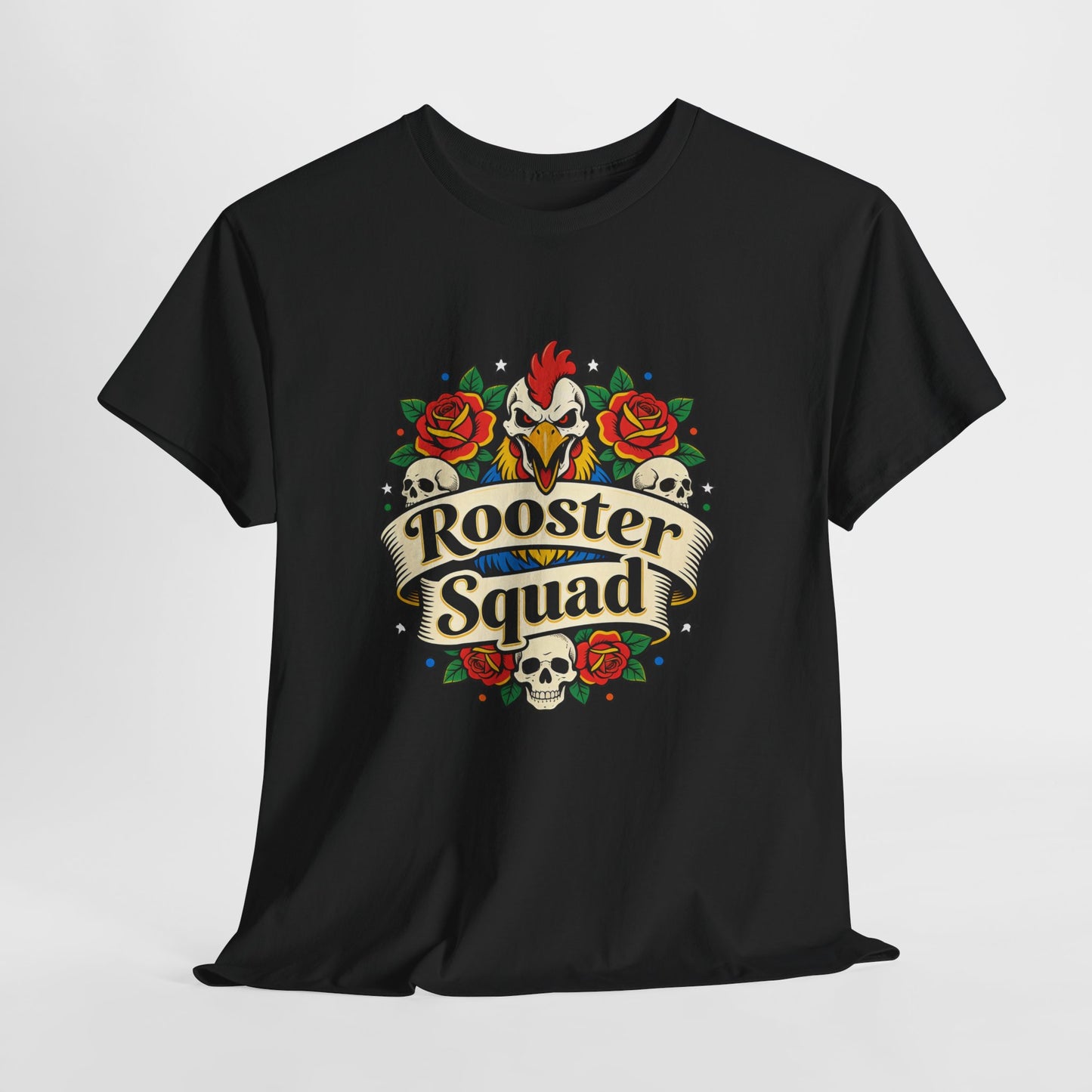 Rooster Squad T-Shirt — Vintage Tattoo Floral Rooster Tee