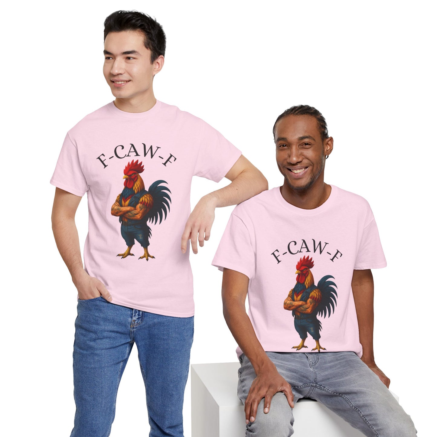 F-CAW-F Rooster Graphic Tee — Funny Rooster Illustration Shirt