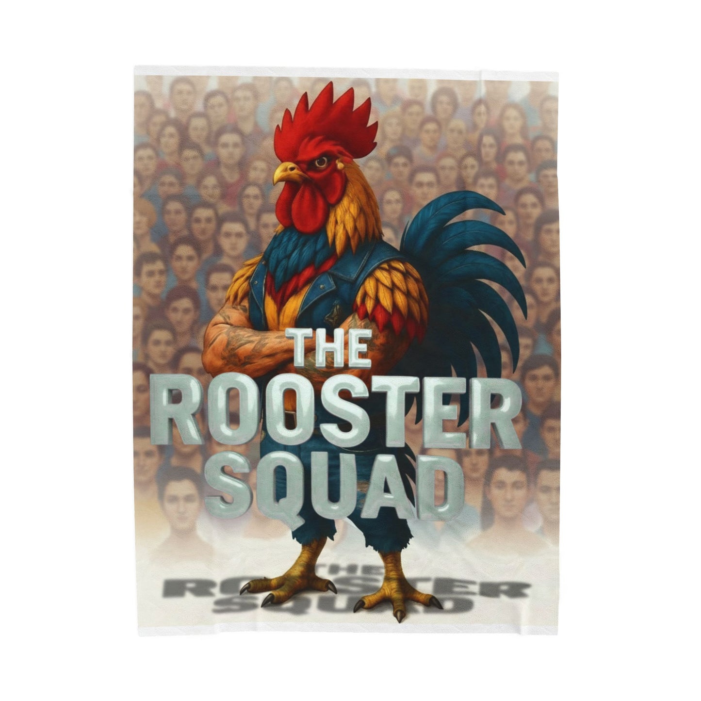 The Rooster Squad- We are Better Together- ALL VOICES  Velveteen Plush Blanket — Cozy Novelty Rooster Throw