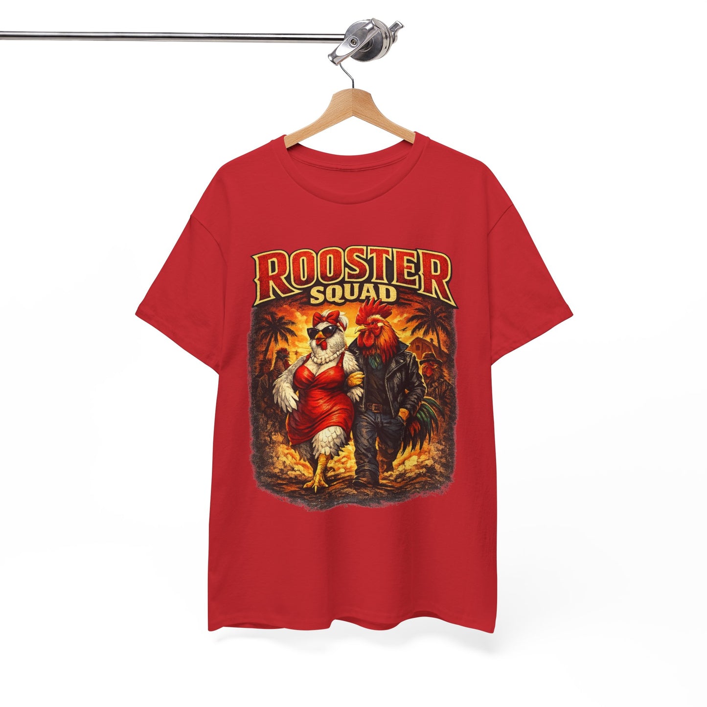 BIG ROOSTER ENERGY: Rooster Squad Vintage Graphic Tee – Retro Tropical Rooster Couple Shirt