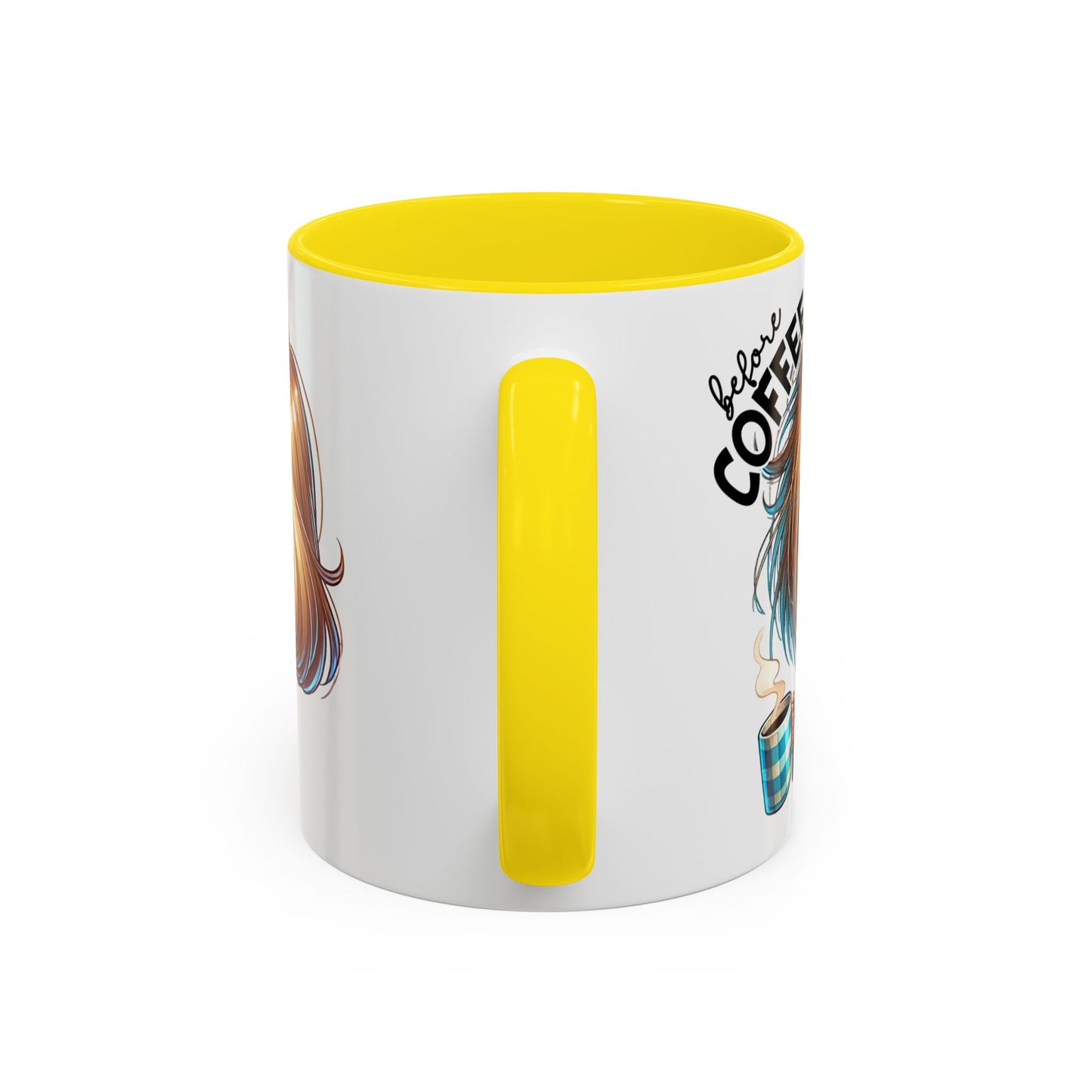 Accent Coffee Mug — Cute Blonde 'Fully Caffeinated' Coffee Lover Gift (11/15 oz)
