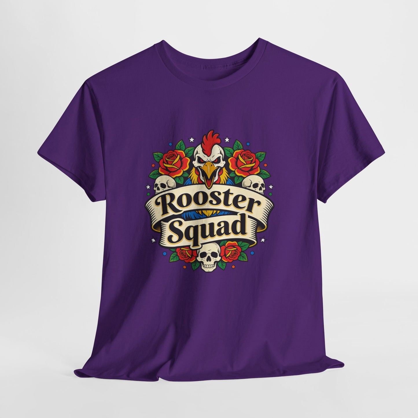 Rooster Squad T-Shirt — Vintage Tattoo Floral Rooster Tee