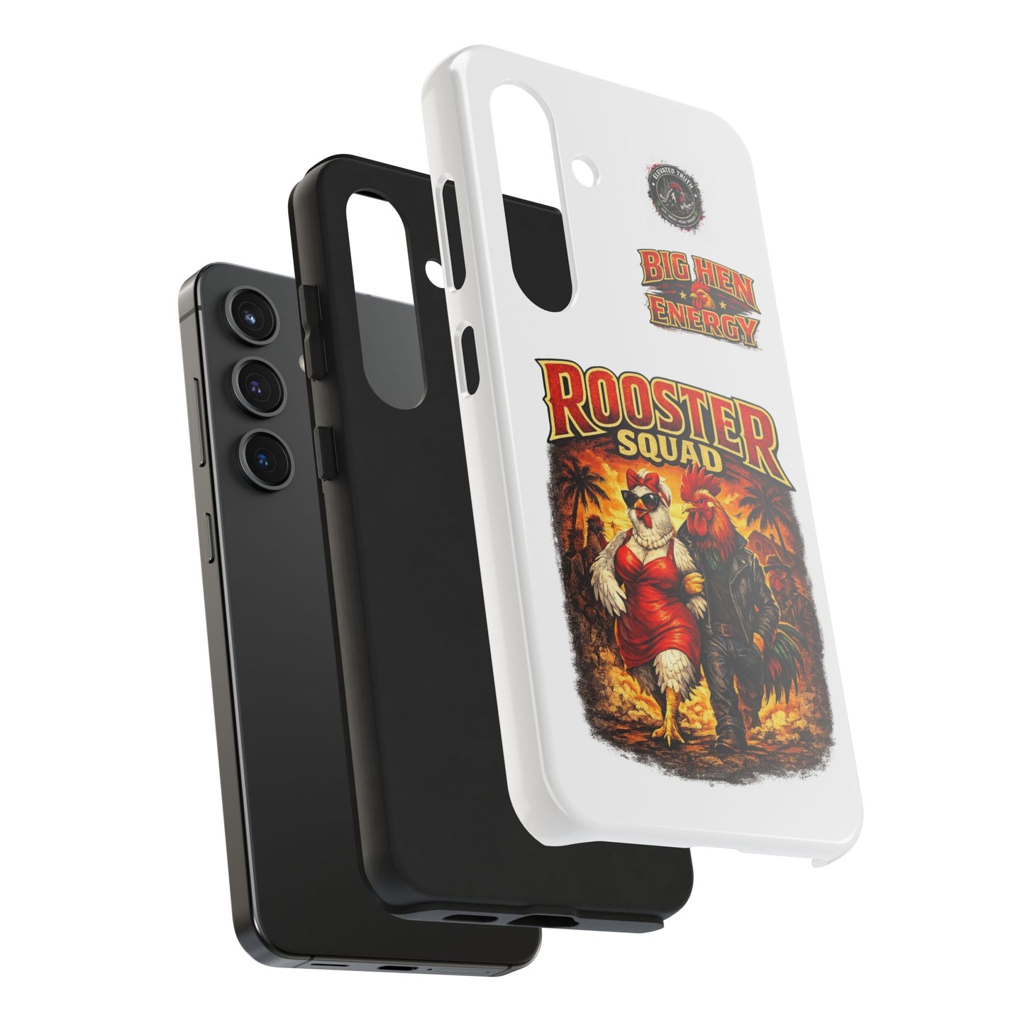 Rooster Squad Tough Phone Case – "Big Hen Energy" Retro Chicken Couple Design