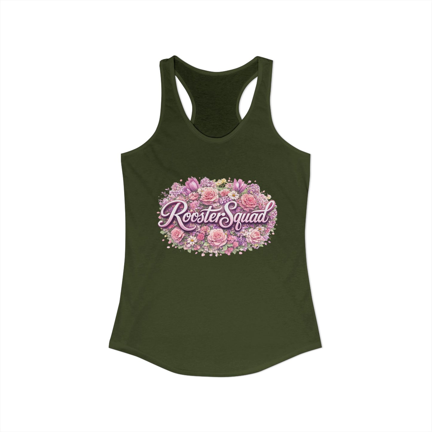 Roosters and Roses --Women's Ideal Racerback Tank