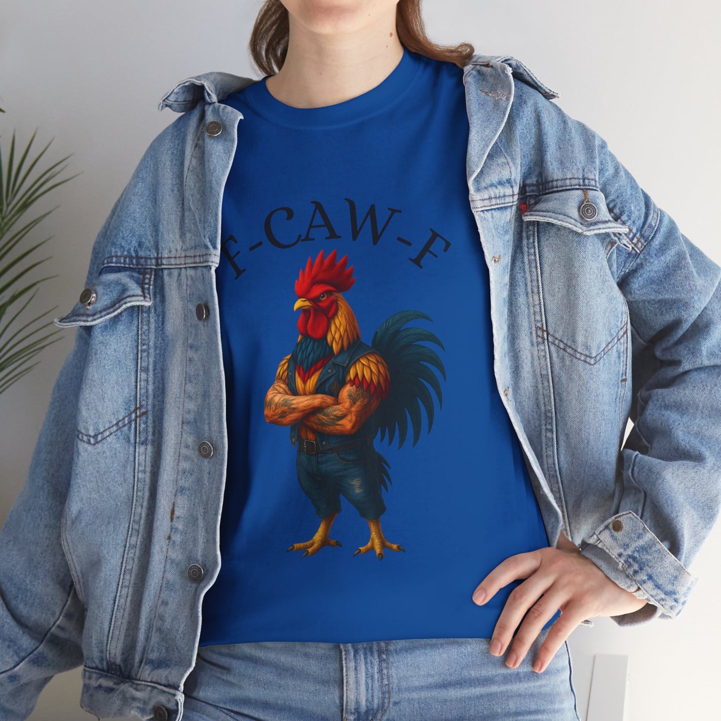 F-CAW-F Rooster Graphic Tee — Funny Rooster Illustration Shirt