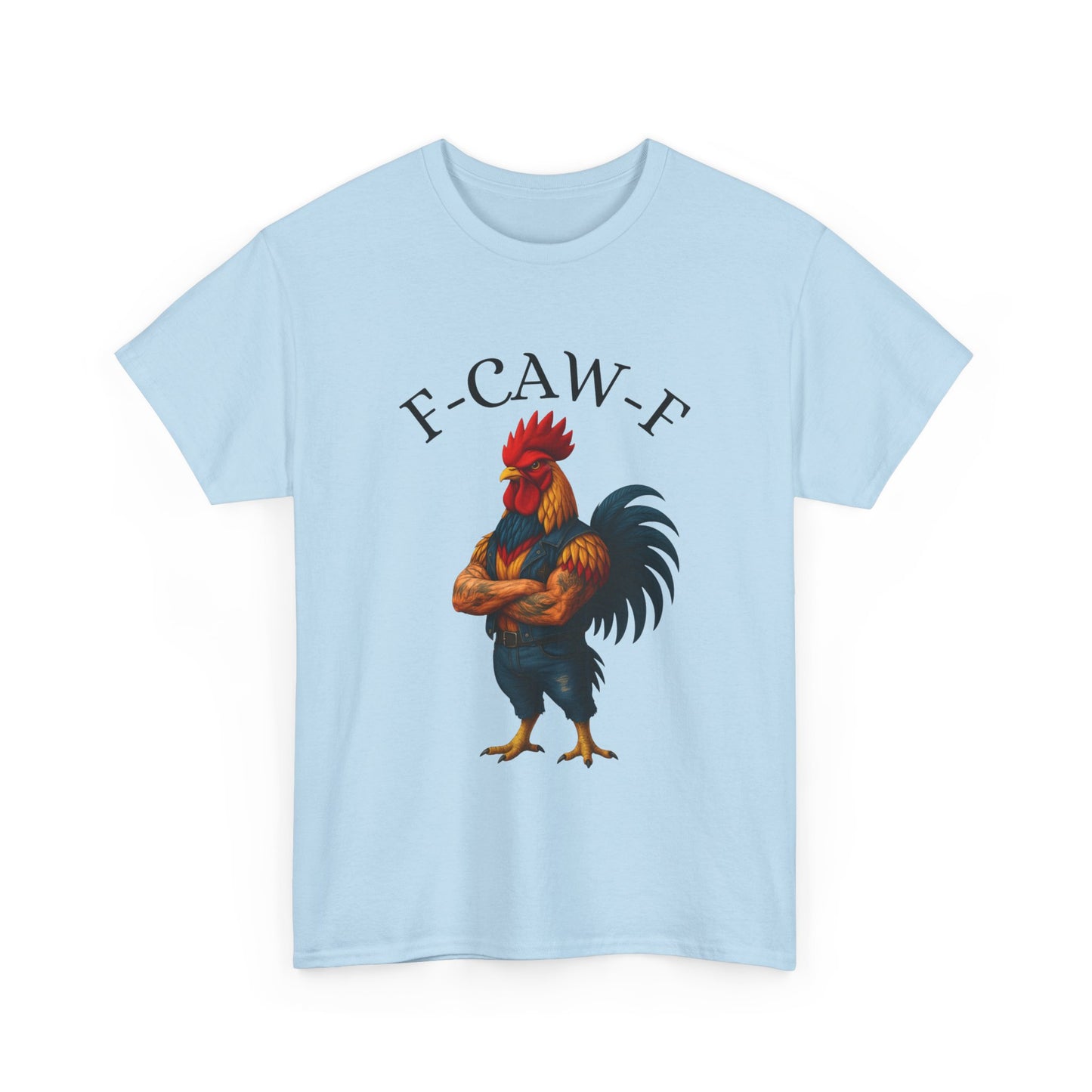 F-CAW-F Rooster Graphic Tee — Funny Rooster Illustration Shirt