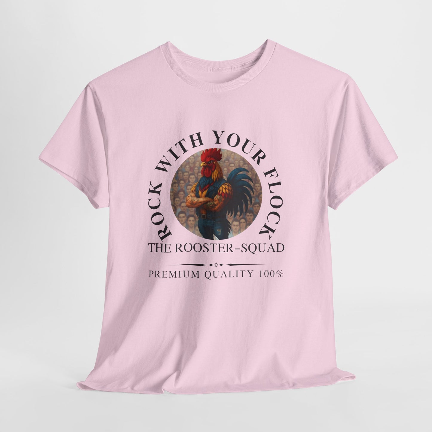 Rooster Squad Tee — "Rock With Your Flock" Vintage Rooster Graphic T-Shirt