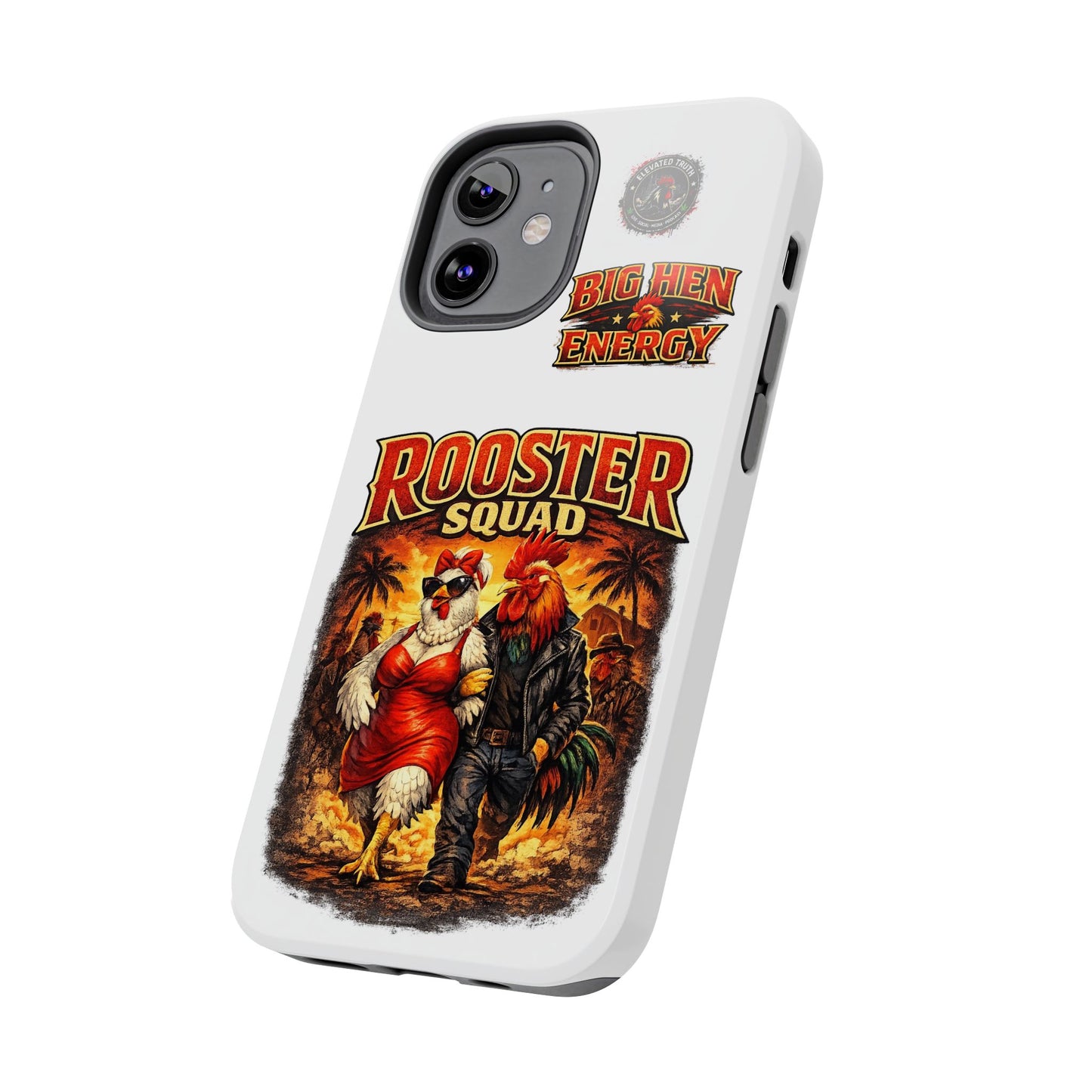 Rooster Squad Tough Phone Case – "Big Hen Energy" Retro Chicken Couple Design