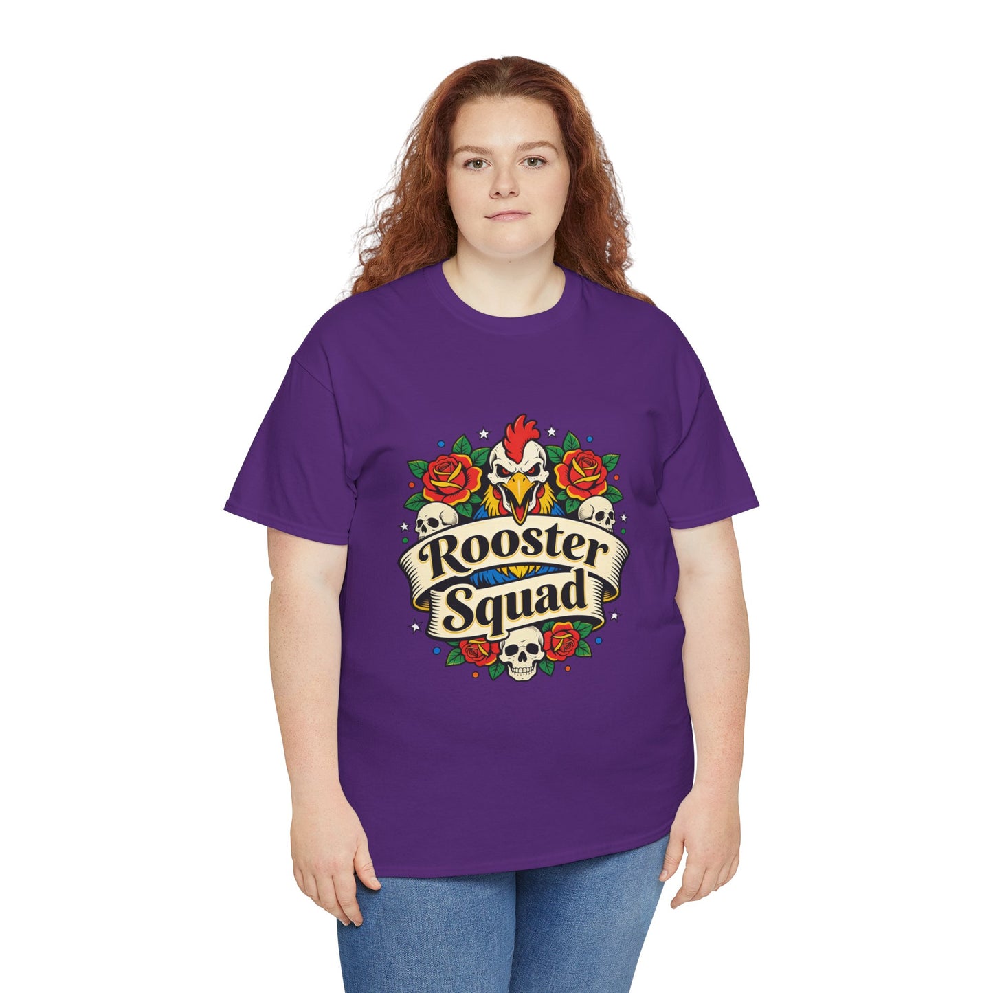 Rooster Squad T-Shirt — Vintage Tattoo Floral Rooster Tee