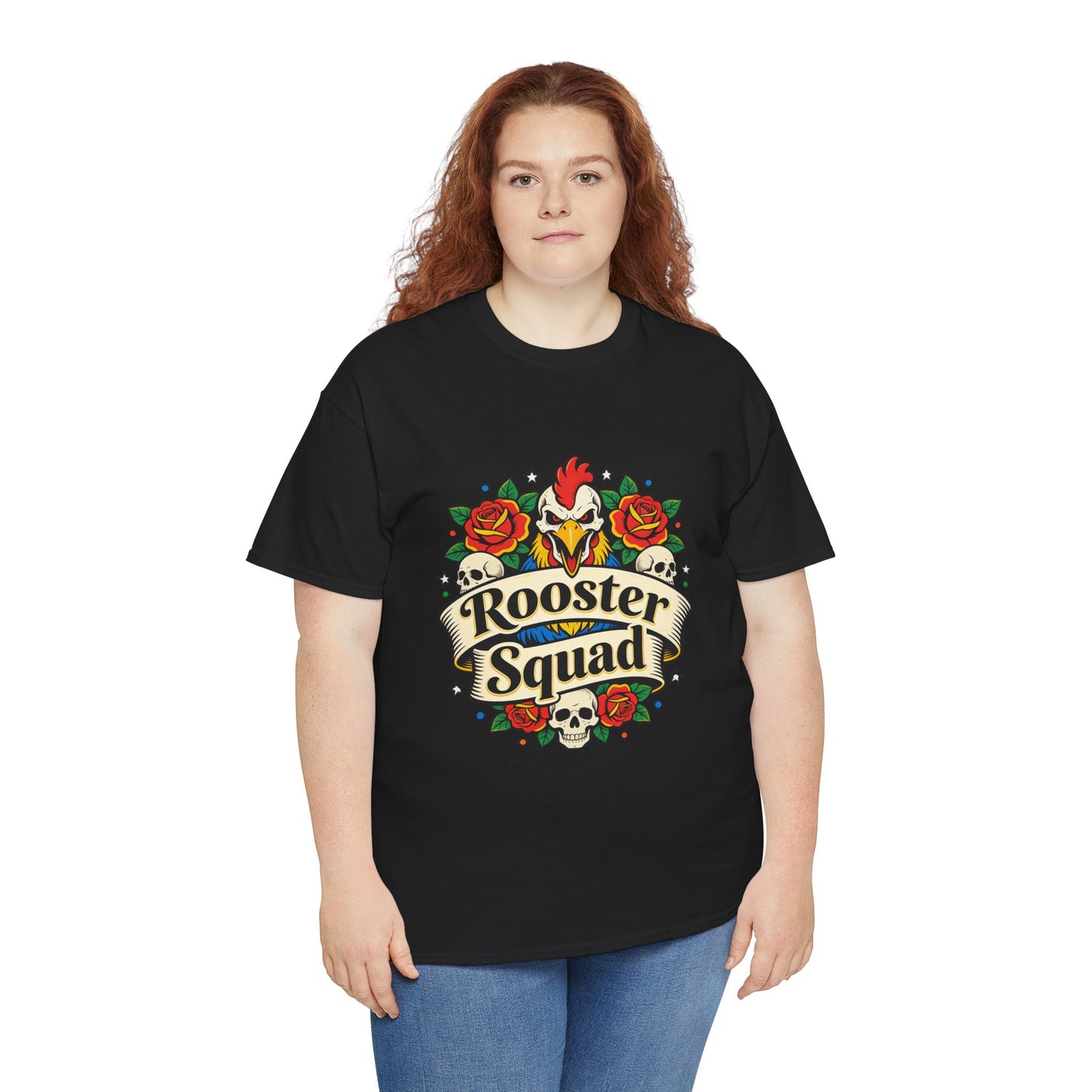 Rooster Squad T-Shirt — Vintage Tattoo Floral Rooster Tee