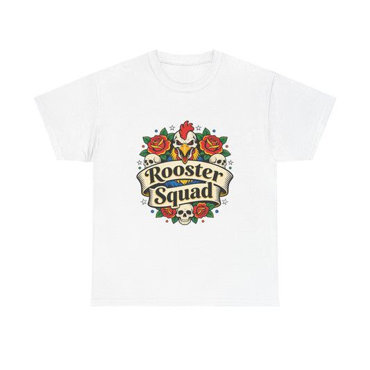 Rooster Squad T-Shirt — Vintage Tattoo Floral Rooster Tee