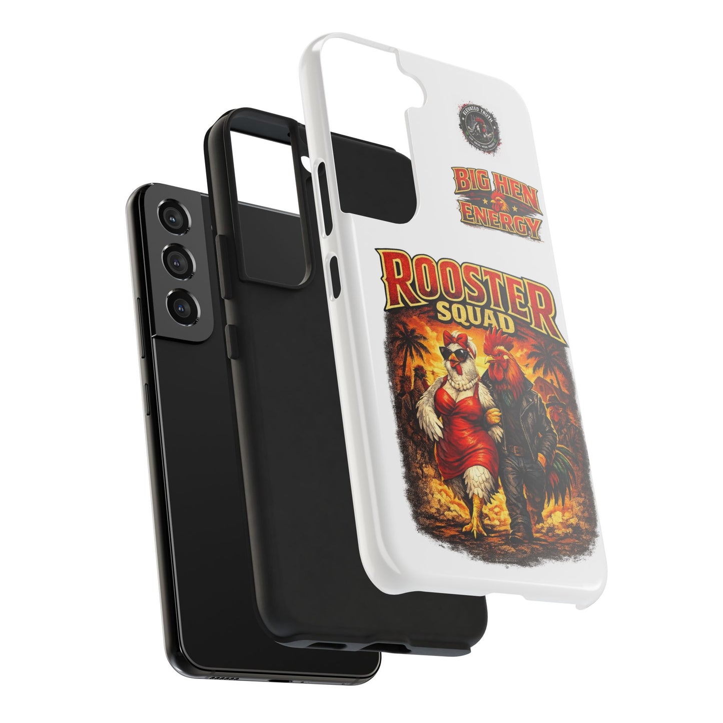 Rooster Squad Tough Phone Case – "Big Hen Energy" Retro Chicken Couple Design