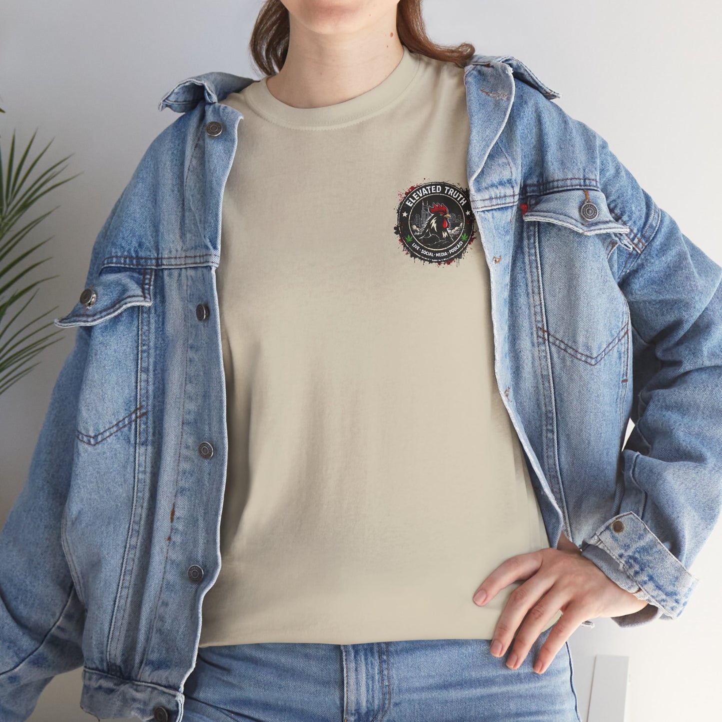 Rooster Squad Graphic Tee — Vintage Firefighter-Style Back Print