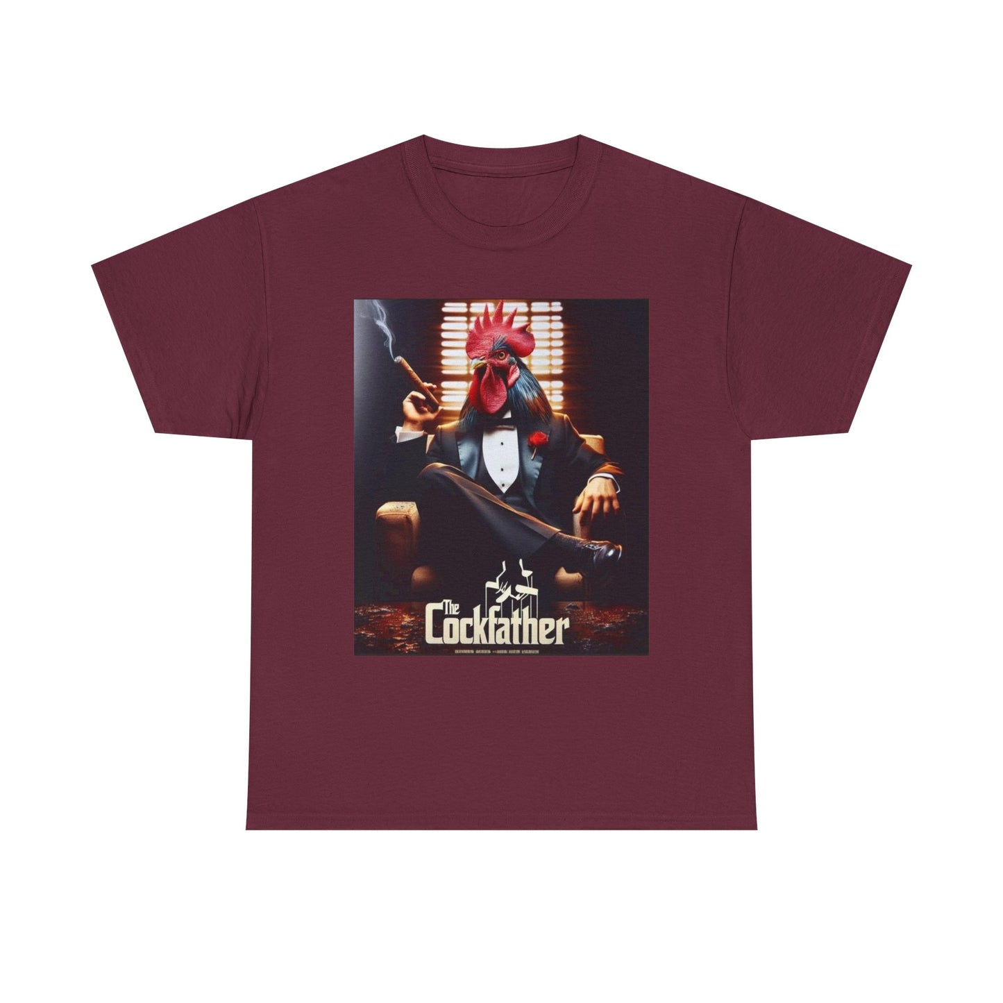 Cockfather Graphic Tee — Funny Rooster Mafia T-Shirt