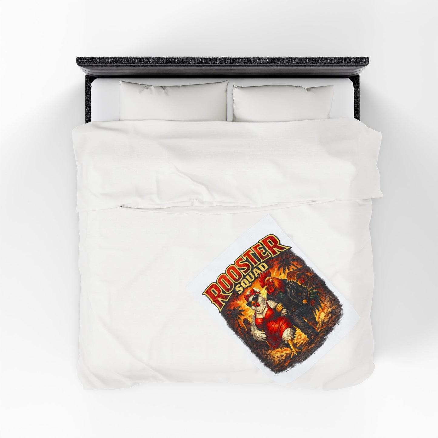 Rooster Squad Velveteen Plush Blanket — Cozy Farmhouse Throw for Chicken Lovers