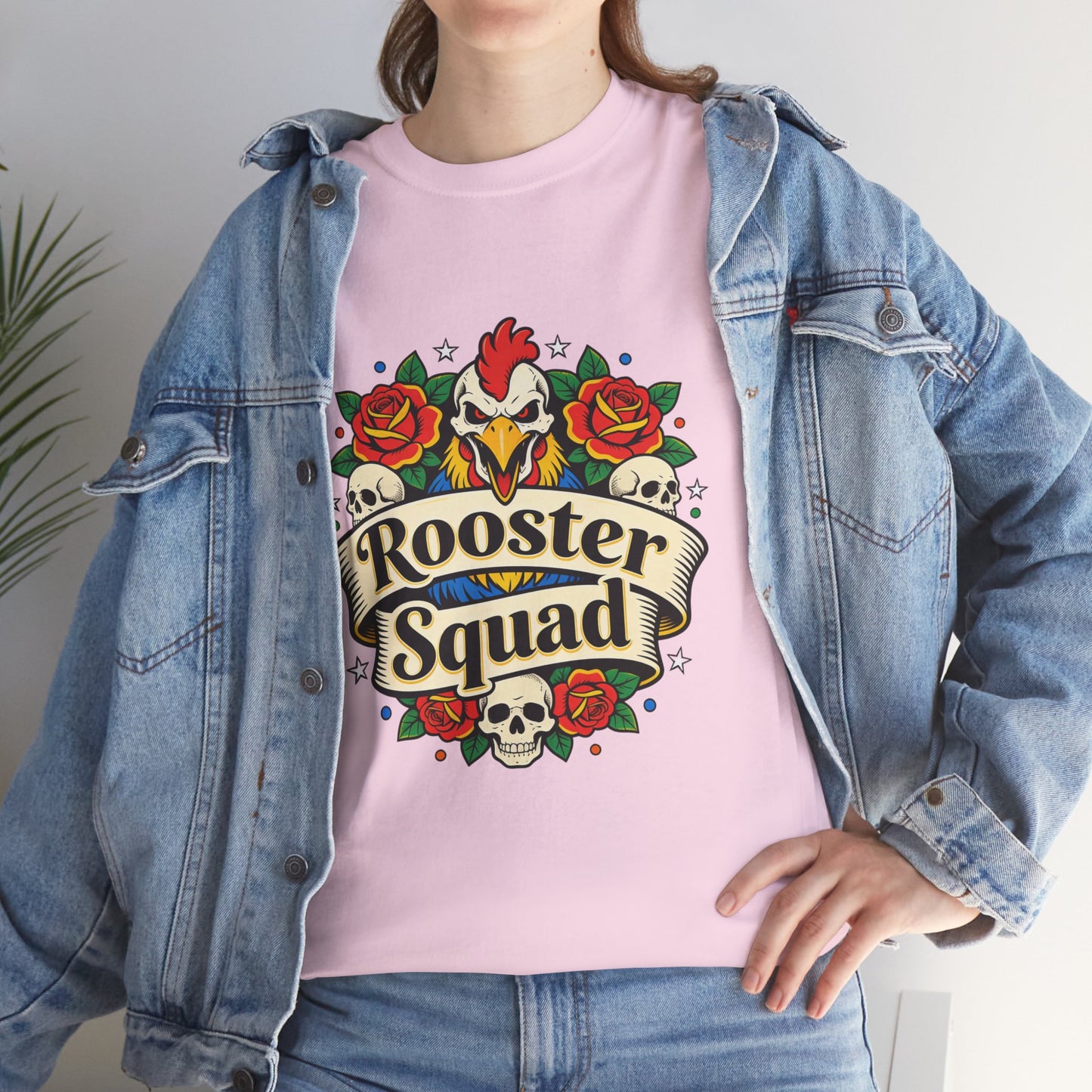 Rooster Squad T-Shirt — Vintage Tattoo Floral Rooster Tee