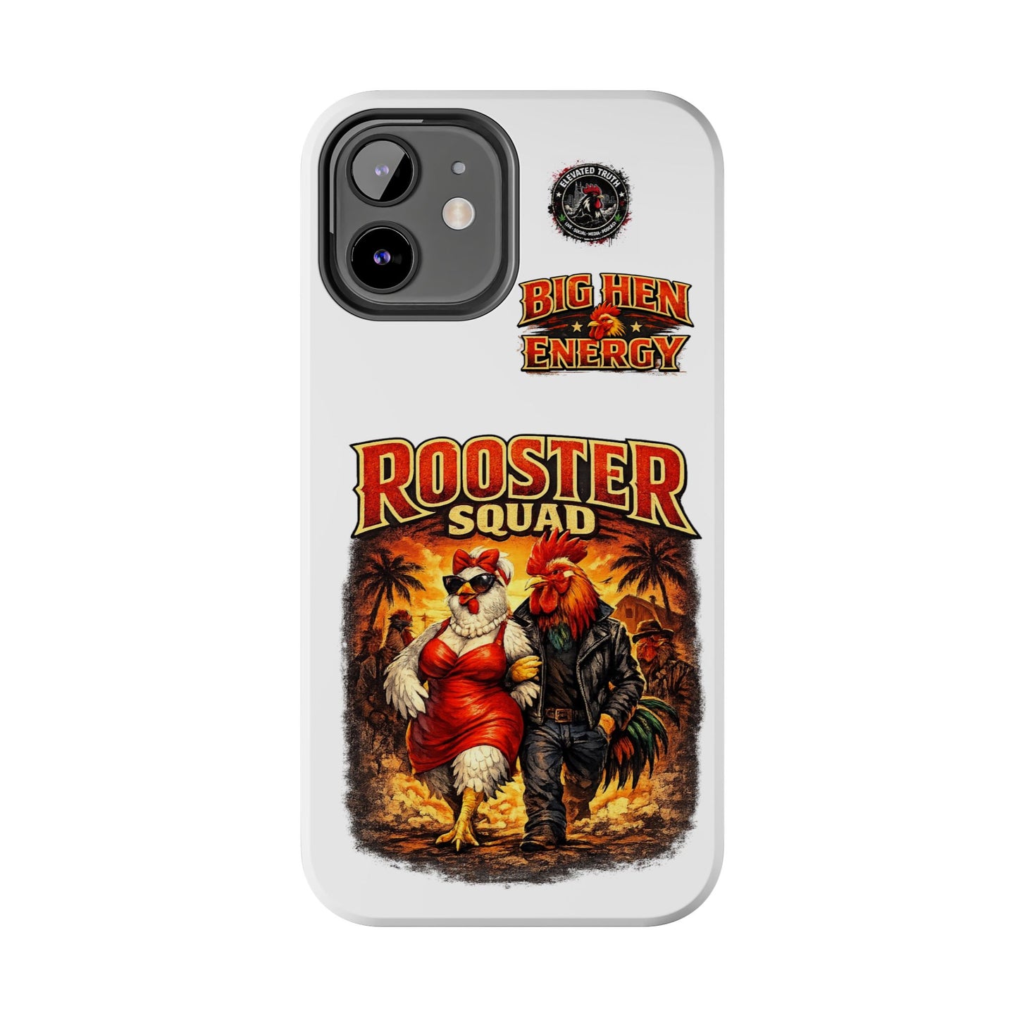 Rooster Squad Tough Phone Case – "Big Hen Energy" Retro Chicken Couple Design