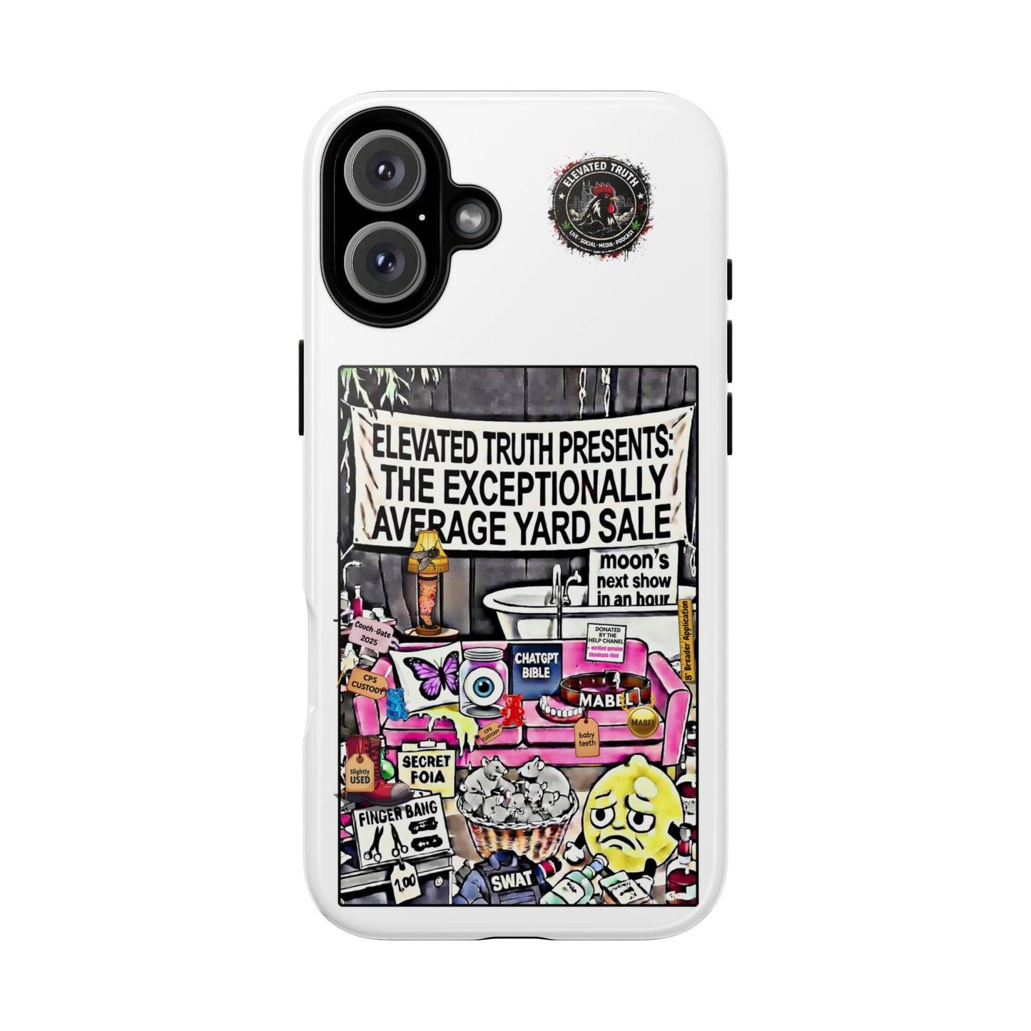 Phone Case — 'Elevated Truth Presents: The Exceptionally Average Yard Sale' Illustrated Design