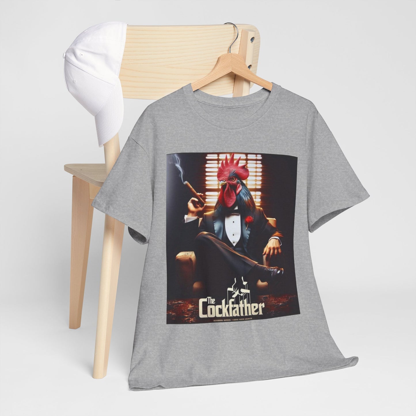 Cockfather Graphic Tee — Funny Rooster Mafia T-Shirt