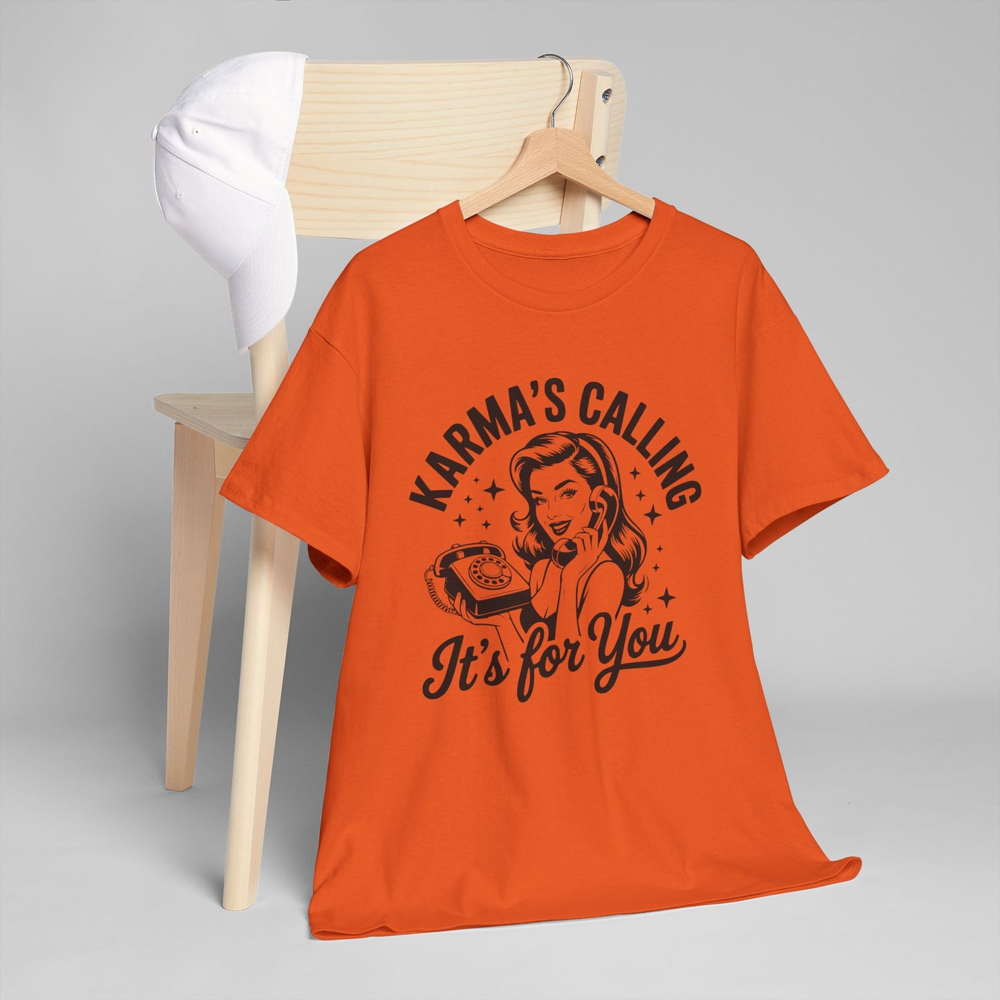 T‑Shirt — “Karma’s Calling, It’s for You” Retro Graphic Tee
