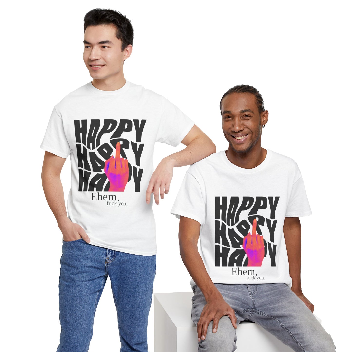 "Happiness Is Your Own" Bright Middle Finger Design- Graphic Tee