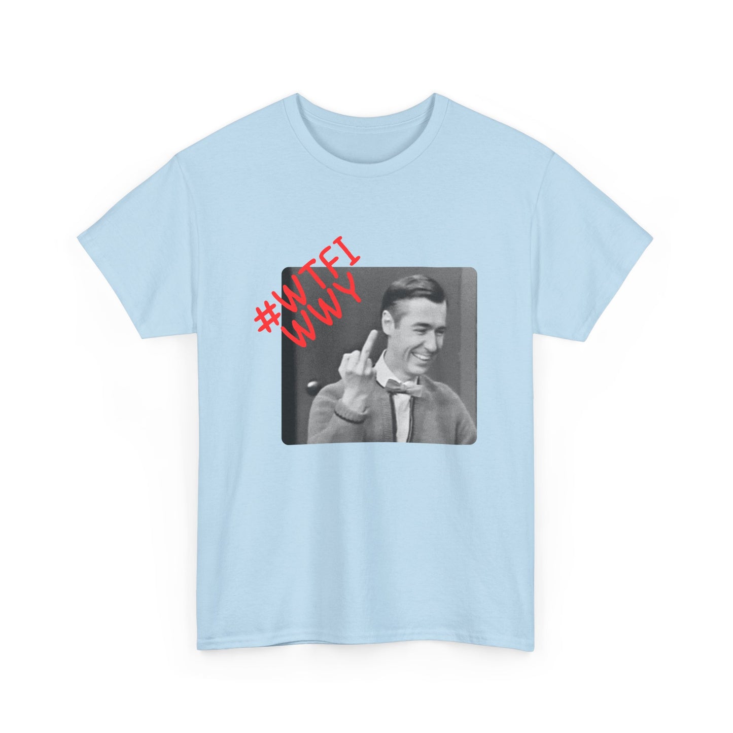 WTFIWWY Vintage Mr. Rodger Flip Tee — Retro Graphic T-Shirt
