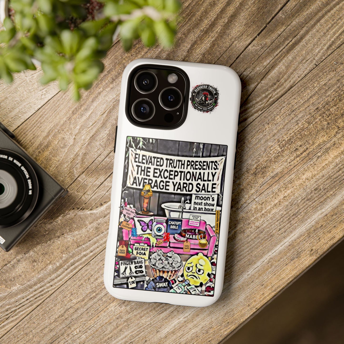 Phone Case — 'Elevated Truth Presents: The Exceptionally Average Yard Sale' Illustrated Design