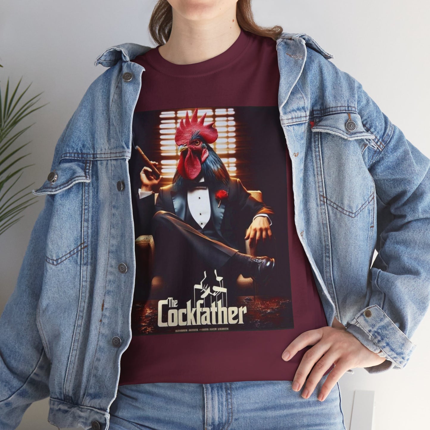 Cockfather Graphic Tee — Funny Rooster Mafia T-Shirt
