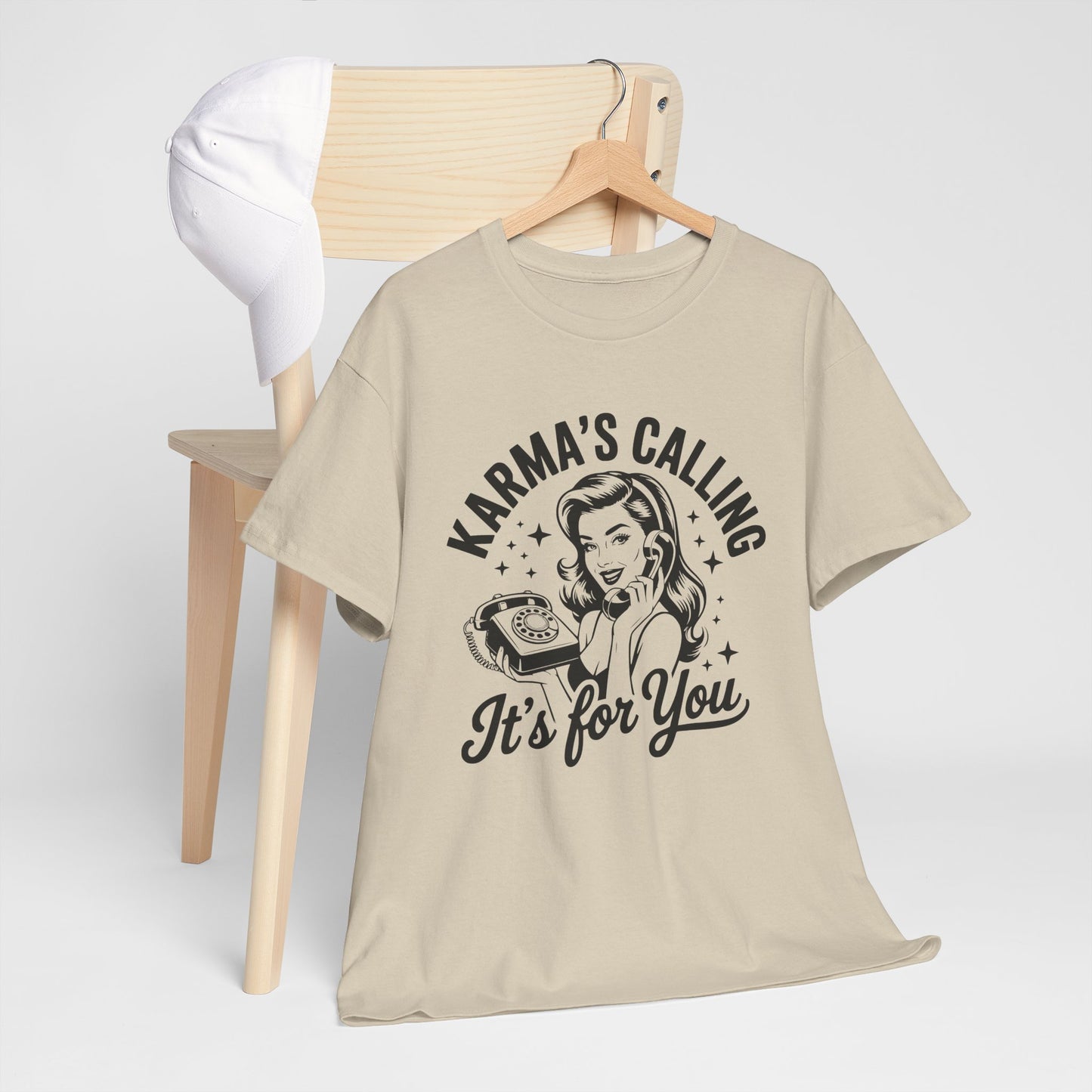 T‑Shirt — “Karma’s Calling, It’s for You” Retro Graphic Tee