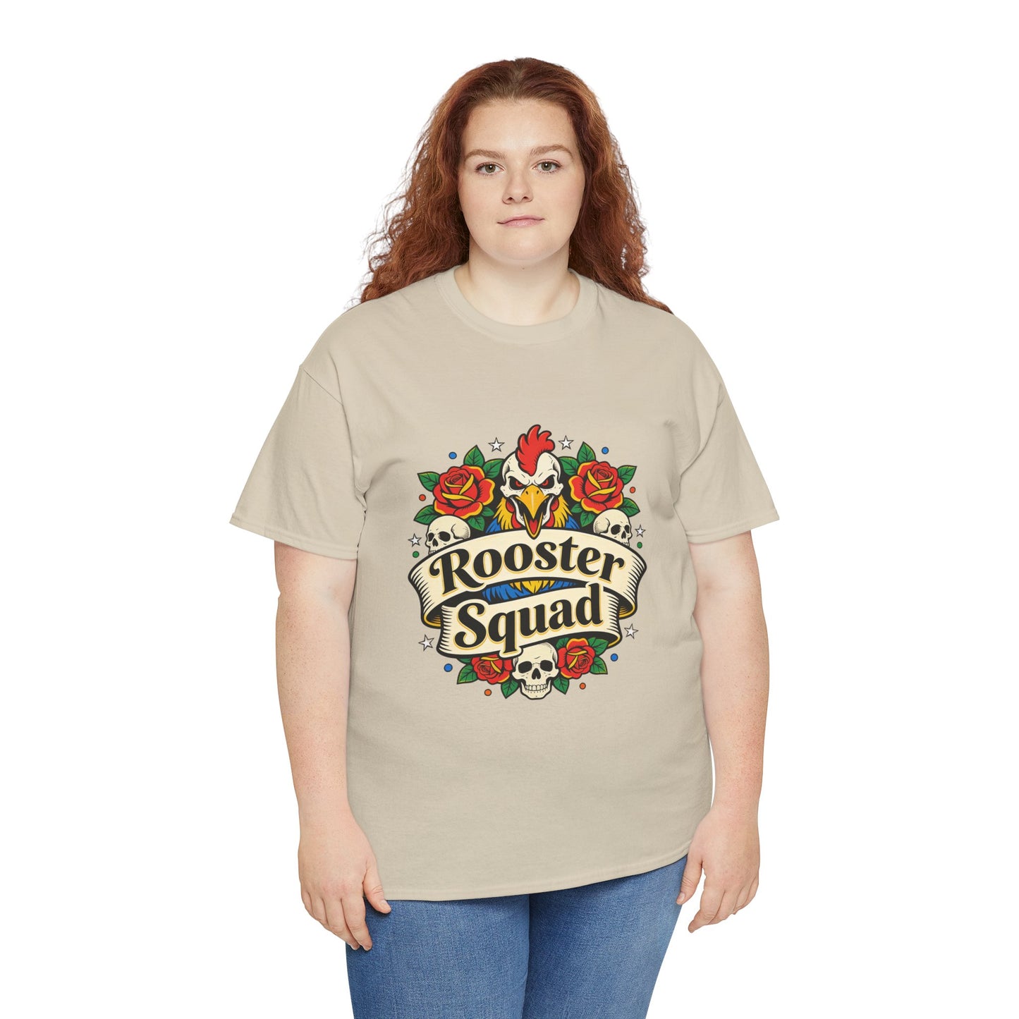 Rooster Squad T-Shirt — Vintage Tattoo Floral Rooster Tee