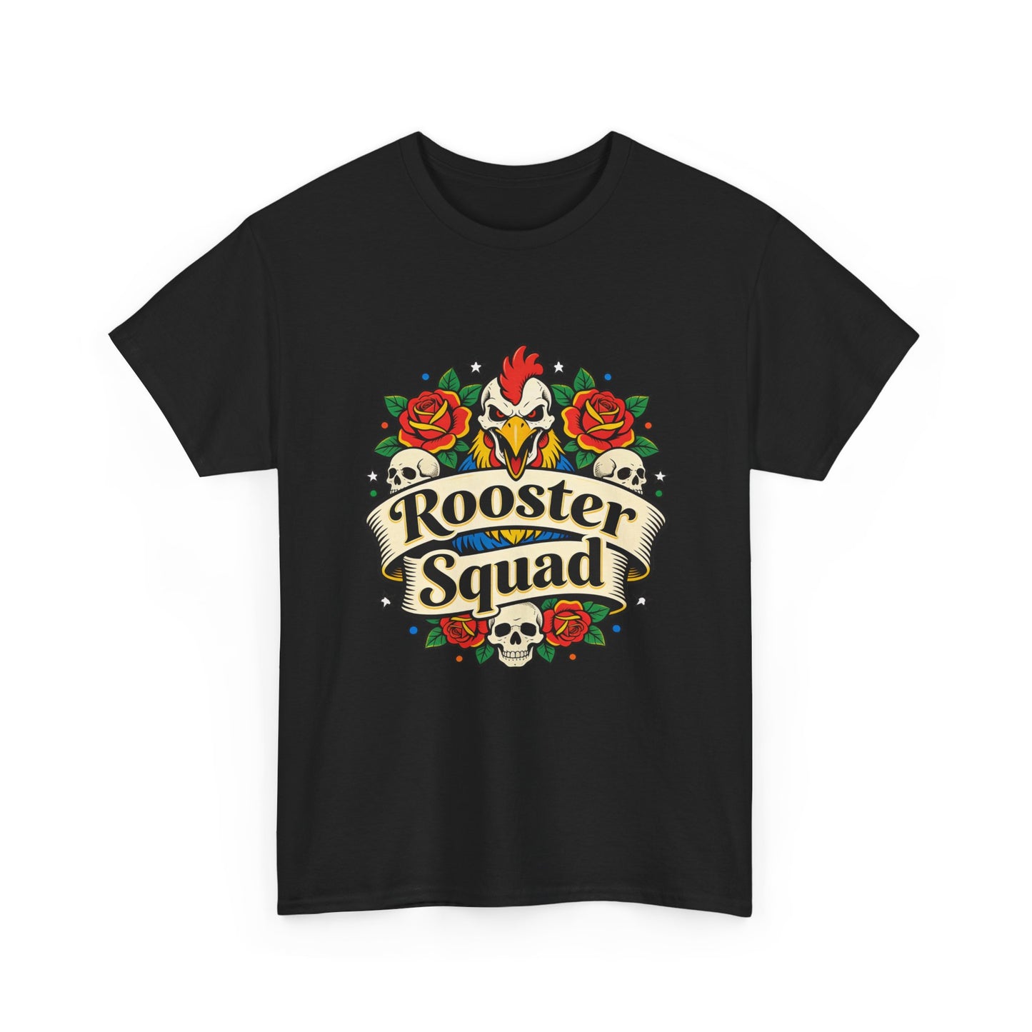 Rooster Squad T-Shirt — Vintage Tattoo Floral Rooster Tee