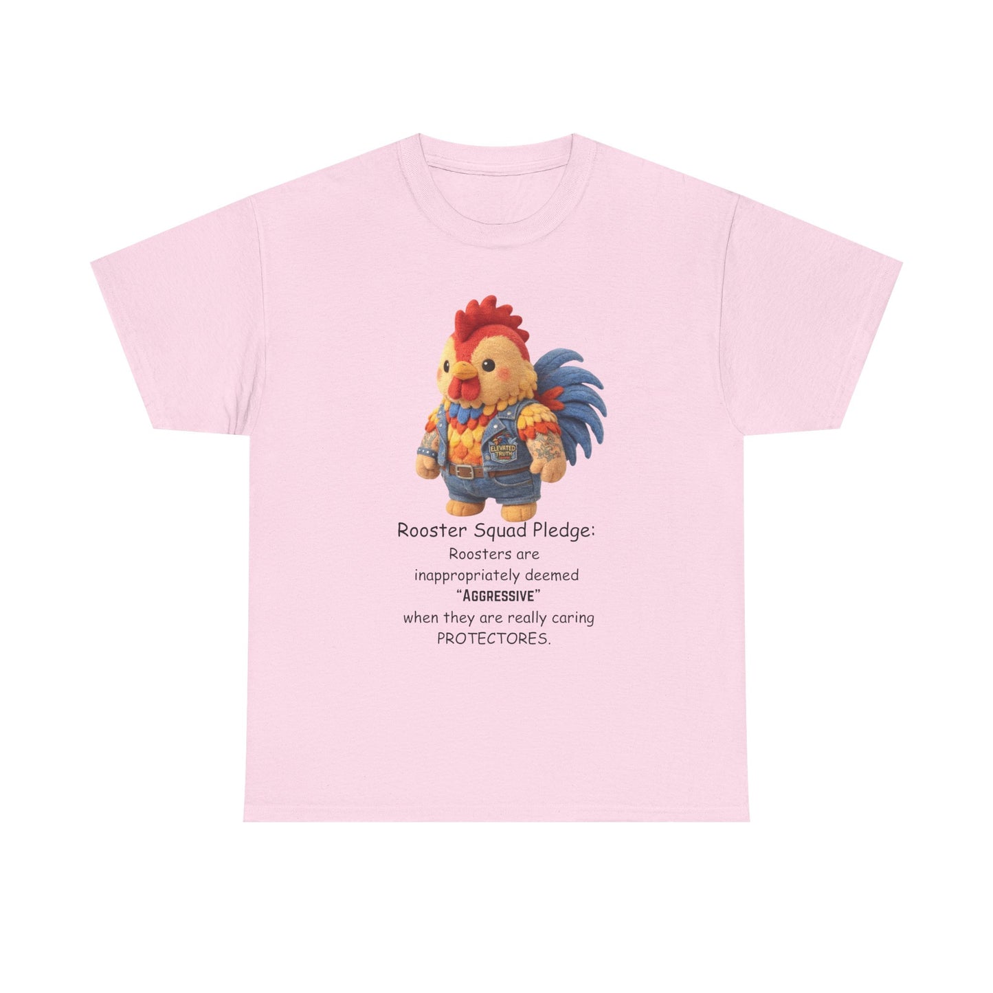 Rooster Squad Pledge T‑Shirt — Cute Protective Rooster Illustration Tee