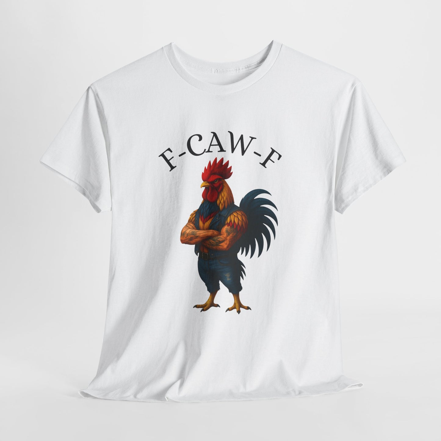 F-CAW-F Rooster Graphic Tee — Funny Rooster Illustration Shirt